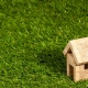 Wooden house on the grass